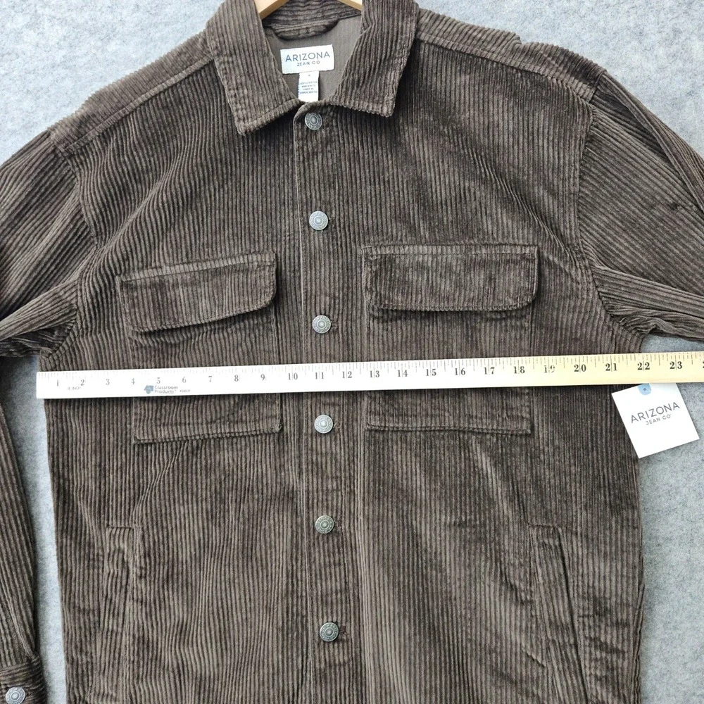 NEW Arizona Jean Co Corduroy Shirt Jacket Young Men's Small Brown Mountain Trail